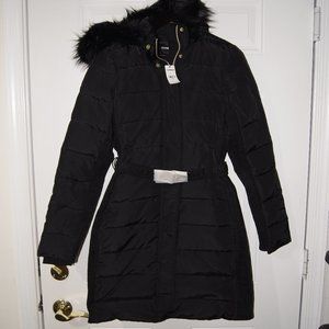 Express Long Belted Puffer Jacket